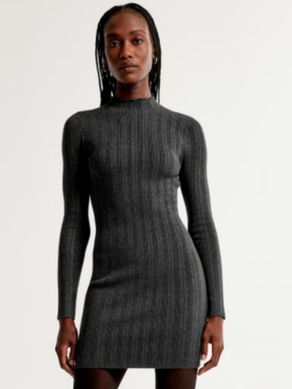 Abercrombie Long-Sleeve Ribbed Mockneck Mini Sweater Dress